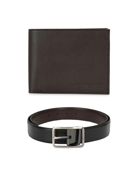 

Calvadoss Men Black & Brown Premium Belt & Wallet Accessory Gift Set