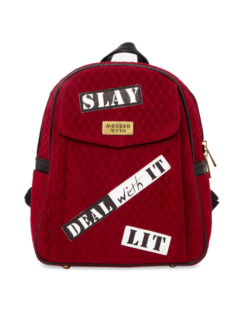 

MODERN MYTH Women Maroon & Black Backpack
