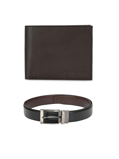 

Calvadoss Men Black & Brown Accessory Gift Set