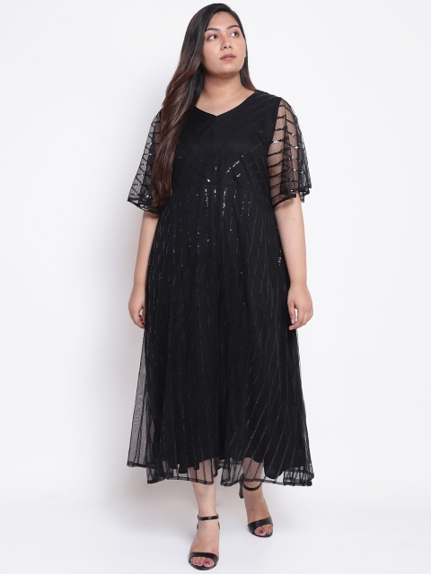 

Amydus Women Black Embellished Fit and Flare Dress