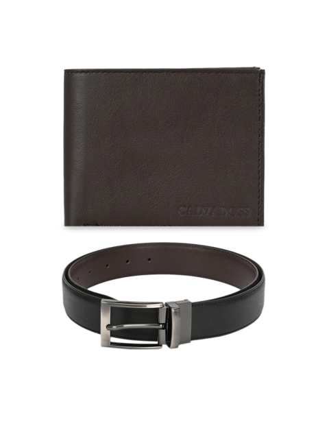 

Calvadoss Men Black & Brown Accessory Gift Set