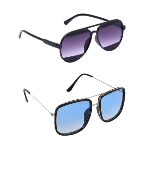 

EPICINK hob Unisex Set Of 2 UV Protected Aviator Sunglasses EPSG-A095802-VO2603, Purple
