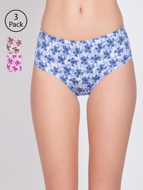 

Lady Lyka Women Pack of 3 Printed Hipster Briefs FRAGRANCE-6, Brown