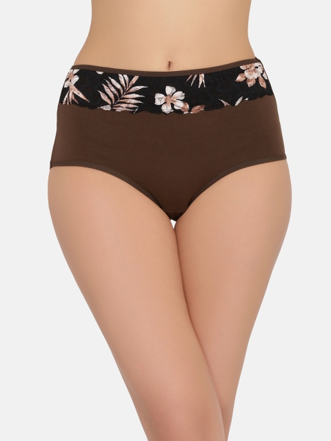 

Clovia Women Brown Solid Hipster Brief PN3439P06S