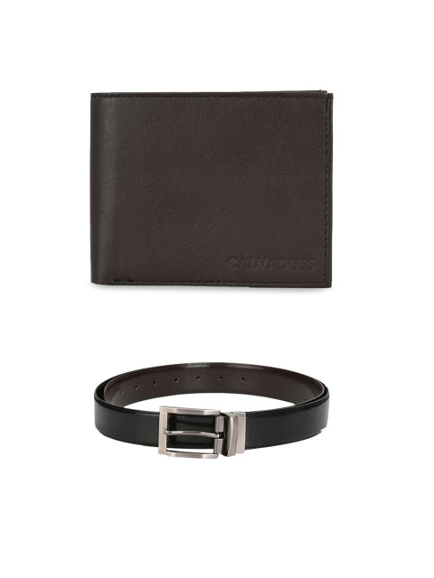 

Calvadoss Men Brown & Black Premium Belt & Wallet Accessory Gift Set