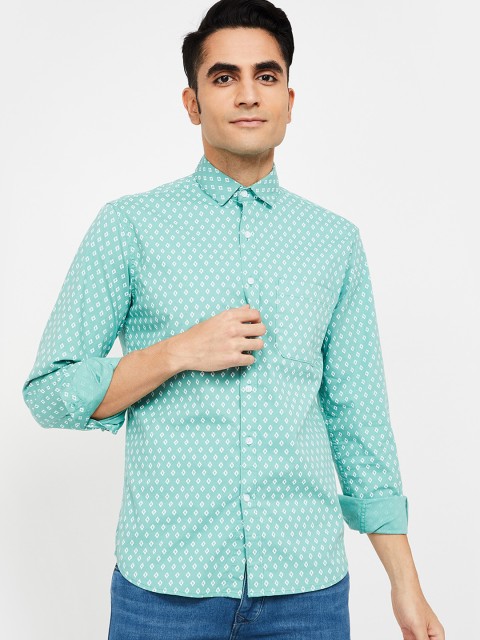 

CODE by Lifestyle Men Green Regular Fit Printed Casual Shirt