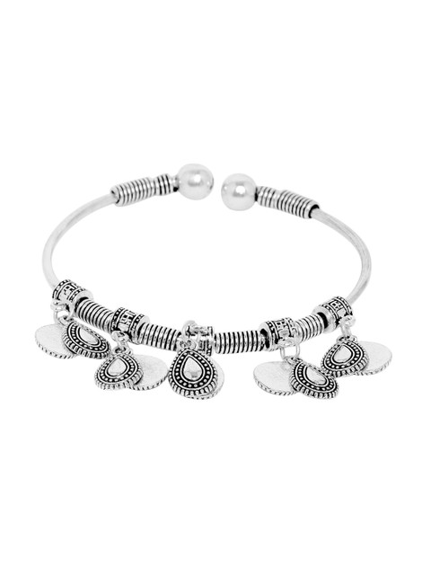 

ZeroKaata Oxidized Silver-Plated Handcrafted Charm Bracelet