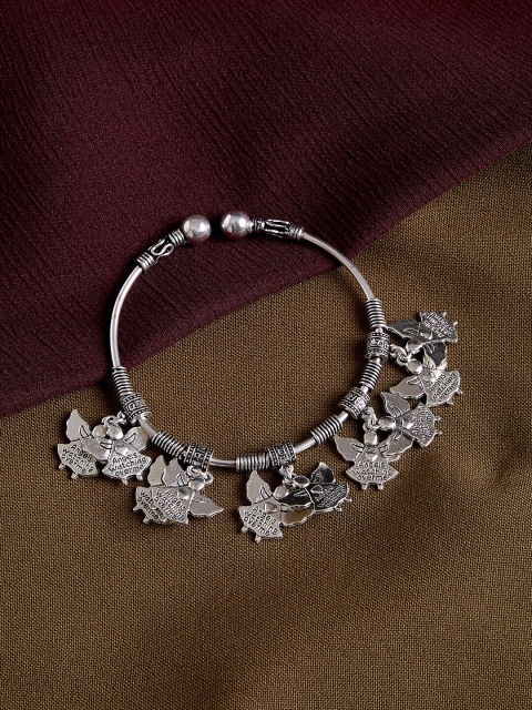 

ZeroKaata Oxidized Silver-Plated Handcrafted Charm Bracelet