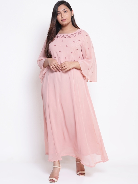 

Amydus Women Rose Embroidered Fit and Flare Dress