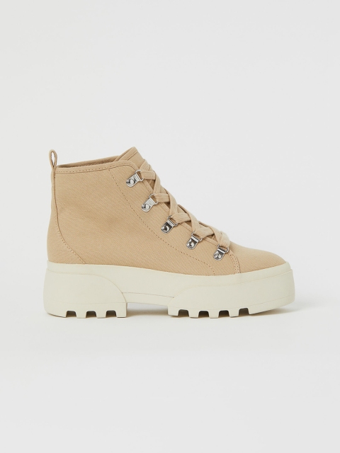 

H&M Women Beige Canvas boots