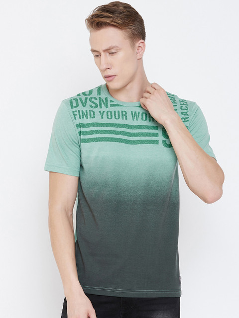 

NEVA Men Sea Green Printed Round Neck T-shirt