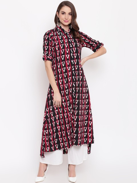

Napra Women Red & White Printed Kurta with Palazzos