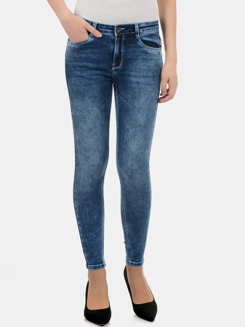 

Carrera Women Blue Skinny Fit Mid-Rise Clean Look Jeans