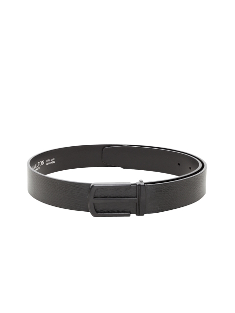 

Carlton London Men Black Solid Leather Belt