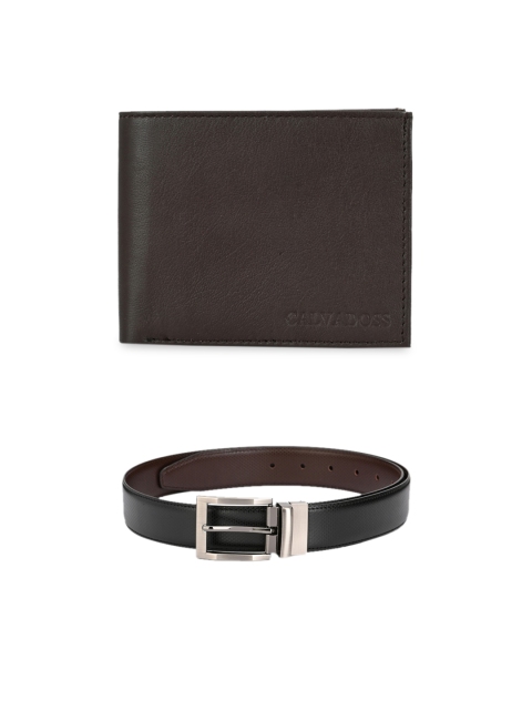 

Calvadoss Men Black & Brown Premium Belt & Wallet Accessory Gift Set