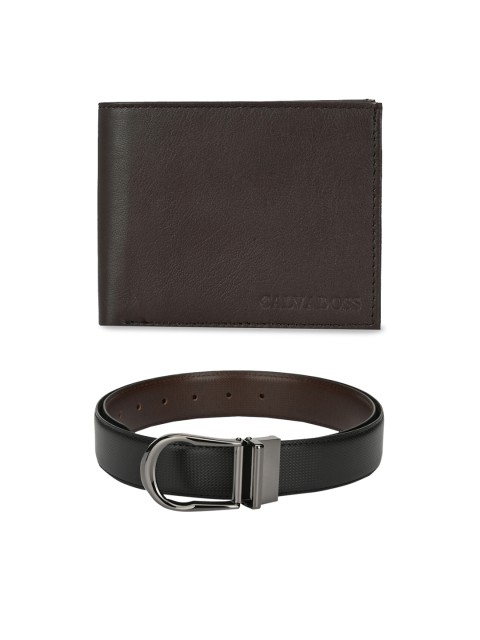 

Calvadoss Men Black & Brown Premium Belt & Wallet Accessory Gift Set
