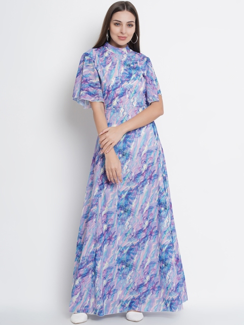 

Lady Stark Women Blue Printed Maxi Dress