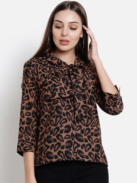 

Lady Stark Women Brown & Black Printed Top