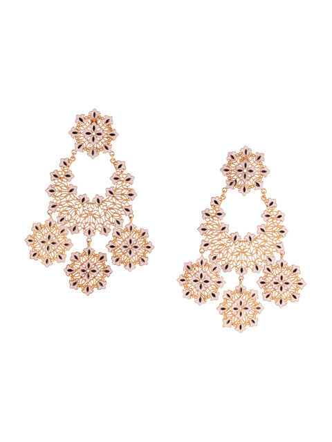 

Zariin Gold-Plated Contemporary Drop Earrings