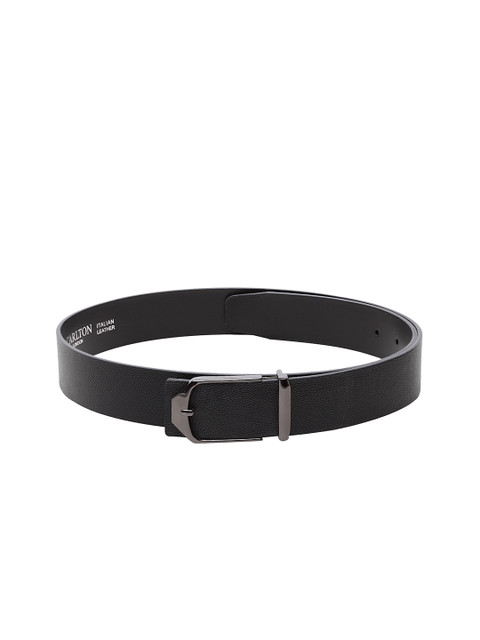 

Carlton London Men Black Solid Leather Belt