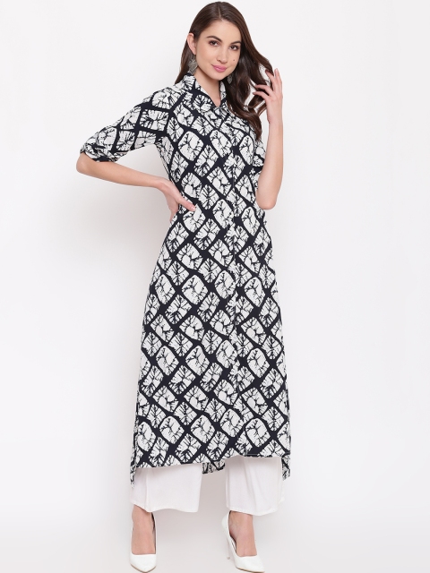

Napra Women Blue & White Printed Kurta with Palazzos