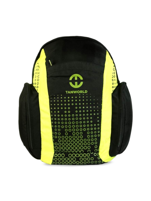 TAN WORLD Unisex Black & Yellow Colourblocked Laptop Backpack