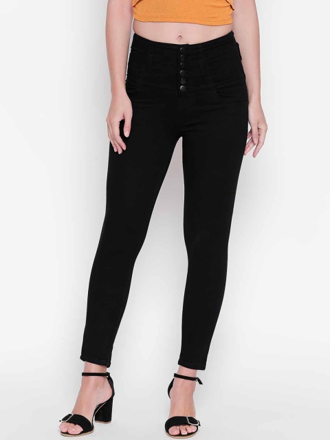 

PURPLE WATER Women Black Slim Fit High-Rise Clean Look Stretchable Jeans