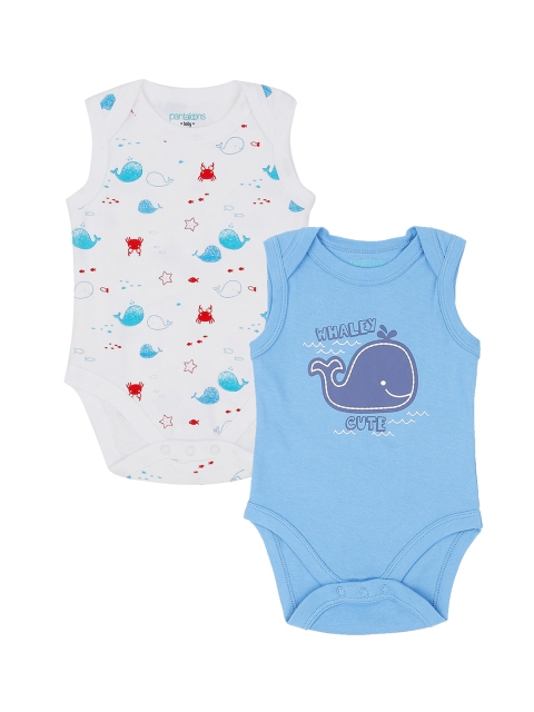 

Pantaloons Baby Infants Boys Pack Of 2 Printed Bodysuits, Blue