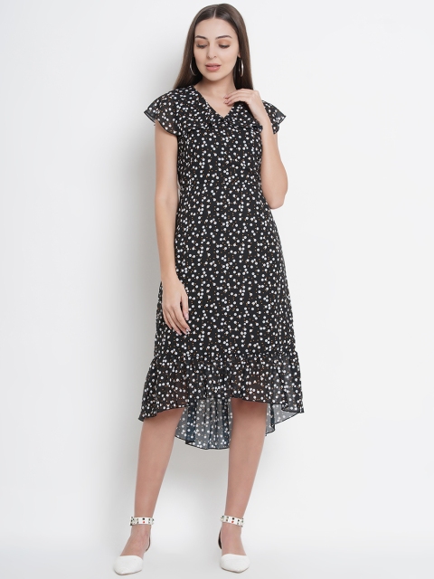 

Lady Stark Women Black & White Printed Fit and Flare Dress