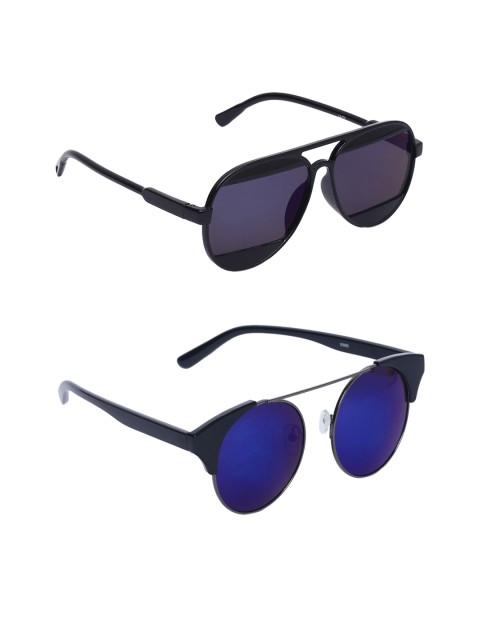 

EPICINK hob Unisex Set Of 2 UV Protected Sunglasses EPSG-1955205-VO2601, Blue