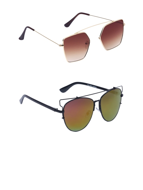 

EPICINK hob Unisex Pack Of 2 Sunglasses, Brown
