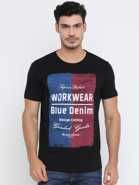 

Masculino Latino Men Black Printed Round Neck T-shirt