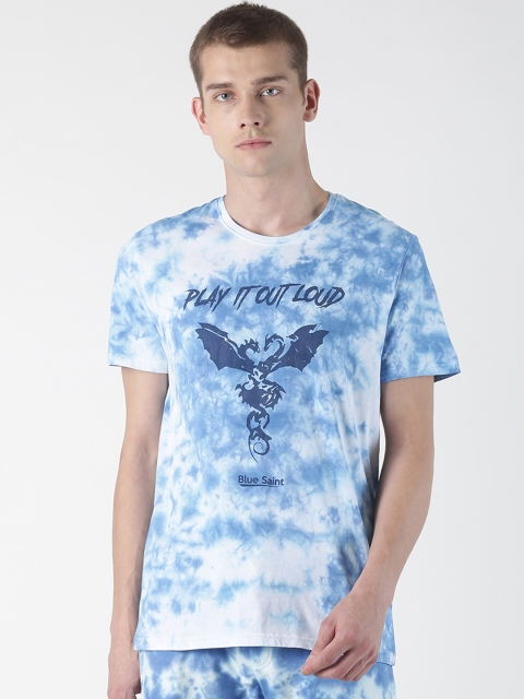 

Blue Saint Men Blue Dyed Round Neck T-shirt