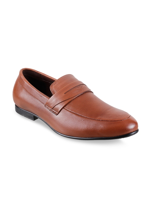 

Mochi Men Brown Solid Leather Formal Loafers