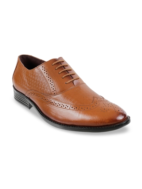 

Metro Men Tan Brown Textured Leather Formal Brogues