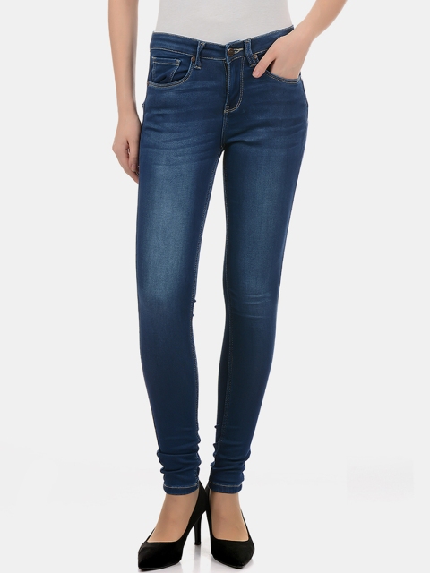 

Carrera Women Blue Skinny Fit Mid-Rise Clean Look Jeans