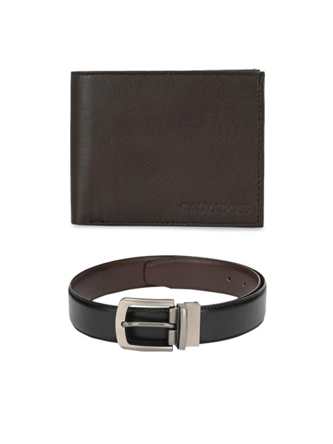 

Calvadoss Men Black & Brown Premium Belt and Wallet Accessory Gift Set