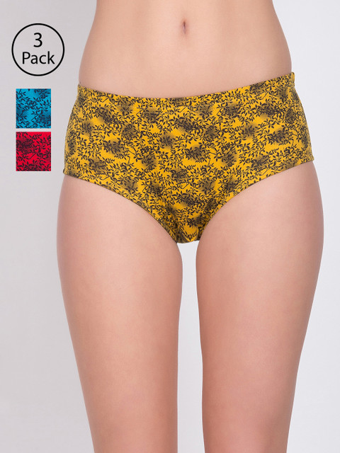 

Lady Lyka Women Pack Of 3 Printed Hipster Briefs HAZULNUTS-8, Blue