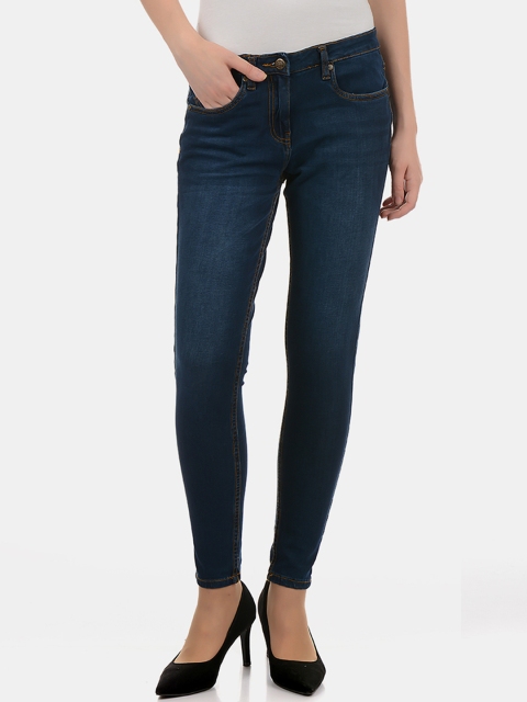 

Carrera Women Blue Skinny Fit Mid-Rise Clean Look Jeans
