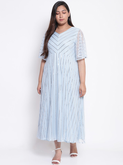 

Amydus Women Blue Embellished Maxi Dress