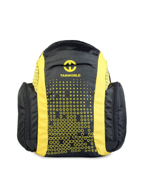 

TAN WORLD Unisex Yellow & Black Colourblocked Laptop Backpack