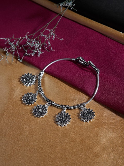 

ZeroKaata Silver-Plated Oxidised Charm Bracelet
