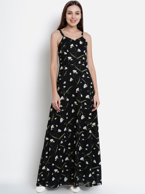 

Lady Stark Women Black & White Printed Maxi Dress