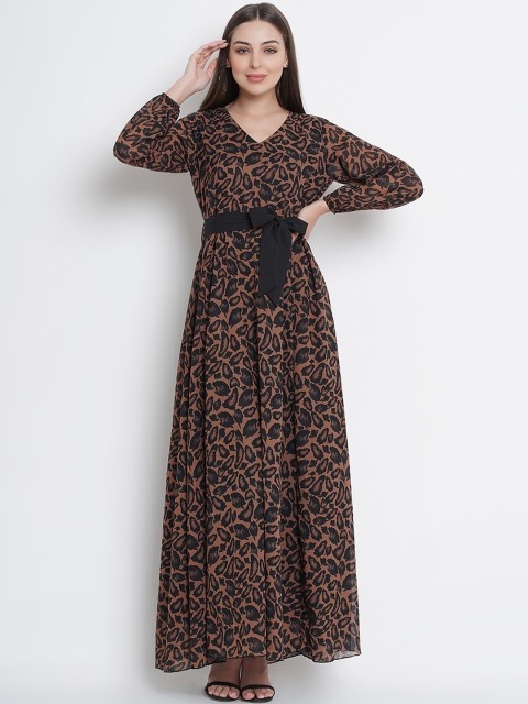 

Lady Stark Women Brown & Black Printed Maxi Dress