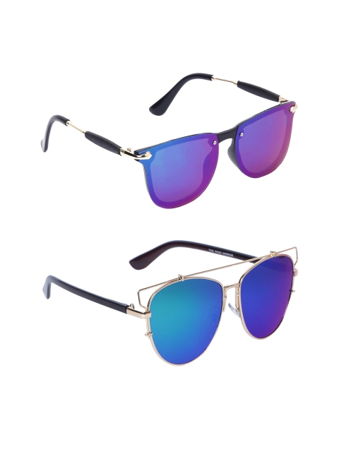 

EPICINK hob Unisex Pack Of 2 Aviator Sunglasses, Blue