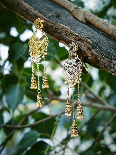 

ZeroKaata Gold-Toned & Silver-Toned Classic Drop Earrings