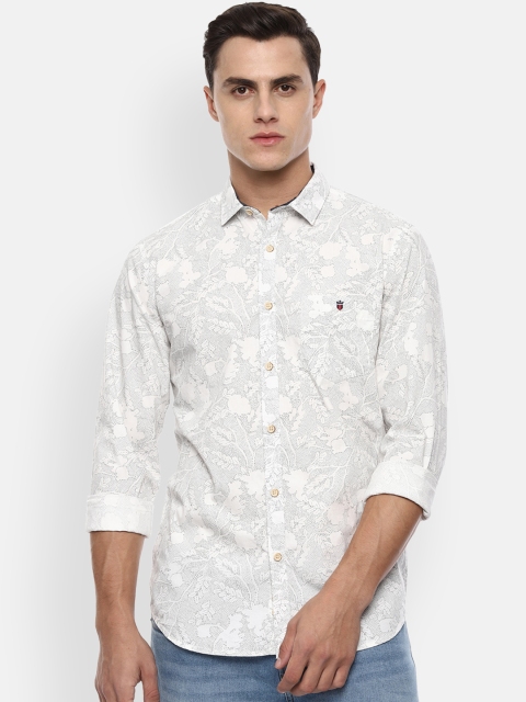 

Louis Philippe Jeans Men Off-White & Black Slim Fit Printed Casual Shirt