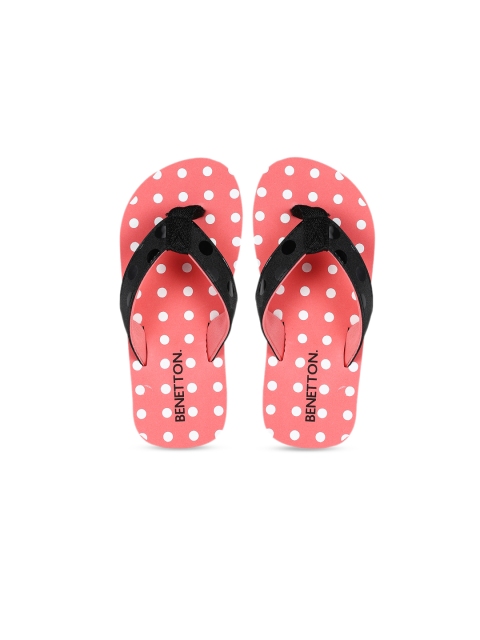 

United Colors of Benetton Boys Pink & White Printed Thong Flip-Flops