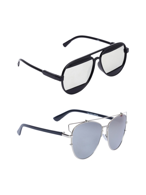 

EPICINK hob Unisex Pack Of 2 Sunglasses EPSG-7702404-VO2605, Silver