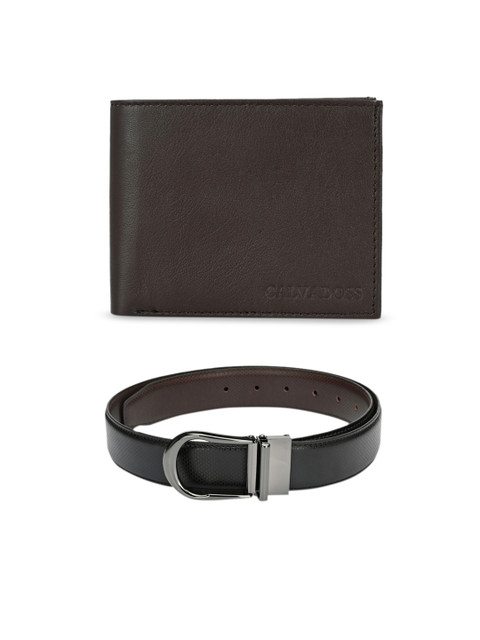 

Calvadoss Men Black & Brown Premium Belt & Wallet Accessory Gift Set